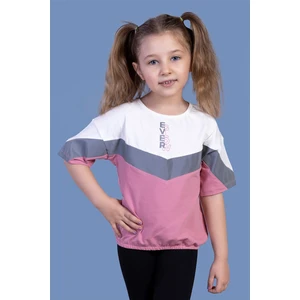 Toontoy Kids Toontoy Kız Çocuk Reflektör Detaylı Garnili Tişört