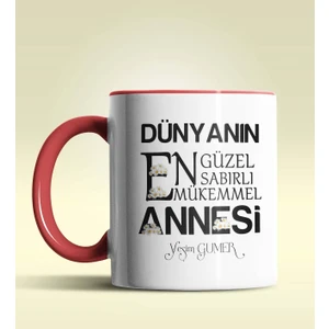 Hediye Zengini Kişiye Özel Dünyanın En Güzel Annesi Temalı Kırmızı Kupa Bardak