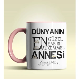 Hediye Zengini Kişiye Özel Dünyanın En Güzel Annesi Temalı Pembe Kupa Bardak