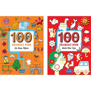 Parıltı Yayınları 100 Eğlenceli Oyun Serisi - 2+ Yaş - Okul Öncesi - 2 Kitap - Set - Çiz - Boya - Bul - Kes - Yapıştır