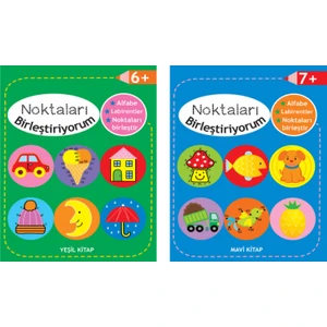 Parıltı Yayınları Noktaları Birleştiriyorum Serisi - Mavi+Yeşil Kitap - 6+ Yaş - Okul Öncesi - Sayma - Çizme - 2 Kitap - Set
