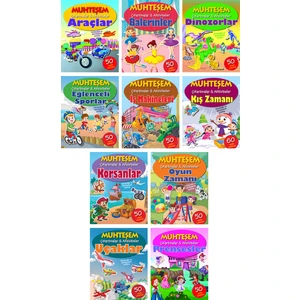 Parıltı Yayınları Muhteşem Çıkartmalar ve Aktiviteler Serisi 10 Kitap(2.set) - 3+ Yaş - Okul Öncesi - 10 Kitap - Set - Çıkartma - Etkinlik - Bulmaca