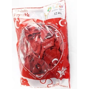 Atom Balon 100'LÜ Paket Türk Bayraklı Orta Boy Balon 12 Inch