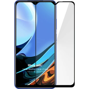 Xiaomi Redmi 9t Tam Kaplayan Temperli Cam Ekran Koruyucu Siyah