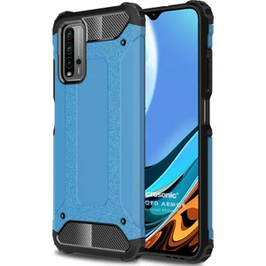 Xiaomi Redmi 9t Kılıf Rugged Armor Mavi