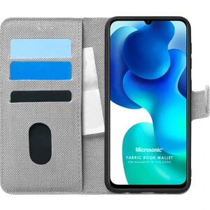 Xiaomi Mi 10 Lite Kılıf Fabric Book Wallet Gri