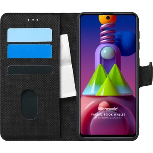 Samsung Galaxy M51 Kılıf Fabric Book Wallet Siyah