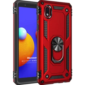 Samsung Galaxy A01 Core Kılıf Military Ring Holder Kırmızı