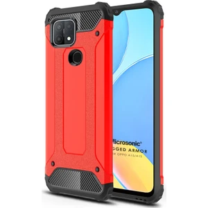 Oppo A15 Kılıf Rugged Armor Kırmızı