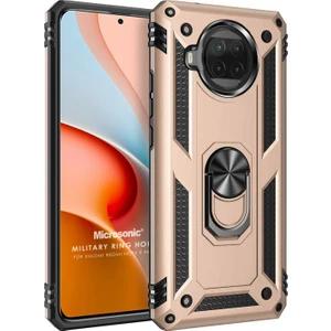 Xiaomi Redmi Note 9 Pro 5g Kılıf Military Ring Holder Gold