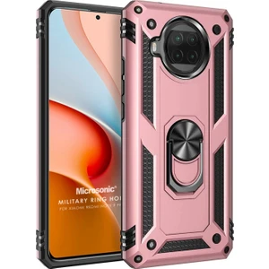 Xiaomi Redmi Note 9 Pro 5g Kılıf Military Ring Holder Rose Gold