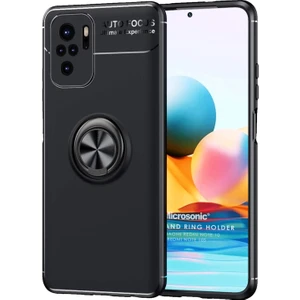 Xiaomi Redmi Note 10 Kılıf Kickstand Ring Holder Siyah