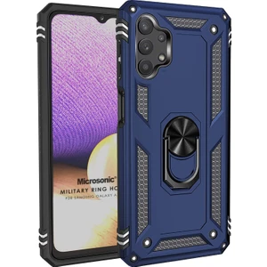 Samsung Galaxy A32 5g Kılıf Military Ring Holder Lacivert
