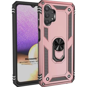 Samsung Galaxy A32 5g Kılıf Military Ring Holder Rose Gold