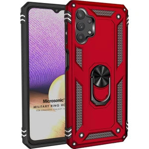 Samsung Galaxy A32 5g Kılıf Military Ring Holder Kırmızı