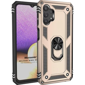 Samsung Galaxy A32 5g Kılıf Military Ring Holder Gold