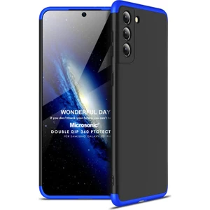 Samsung Galaxy S21 Plus Kılıf Double Dip 360 Protective Siyah Mavi