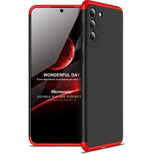 Samsung Galaxy S21 Kılıf Double Dip 360 Protective Siyah Kırmızı