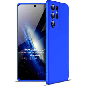 Samsung Galaxy S21 Ultra Kılıf Double Dip 360 Protective Mavi