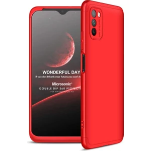 Xiaomi Poco M3 Kılıf Double Dip 360 Protective Kırmızı