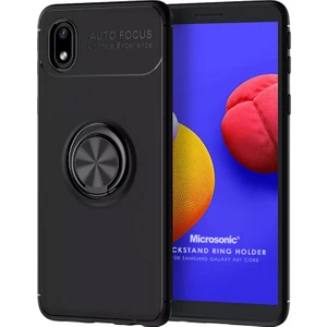 Samsung Galaxy A01 Core Kılıf Kickstand Ring Holder Siyah