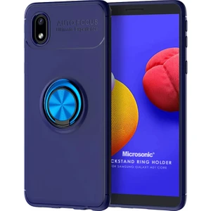 Samsung Galaxy A01 Core Kılıf Kickstand Ring Holder Lacivert