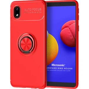 Samsung Galaxy A01 Core Kılıf Kickstand Ring Holder Kırmızı