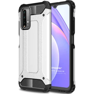 Xiaomi Redmi Note 9 4g Kılıf Rugged Armor Gümüş