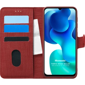 Xiaomi Mi 10 Lite Zoom Kılıf Fabric Book Wallet Kırmızı