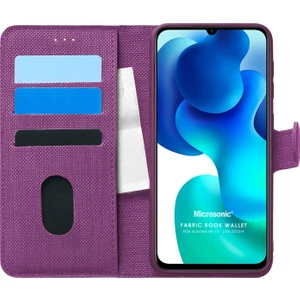 Xiaomi Mi 10 Lite Kılıf Fabric Book Wallet Mor