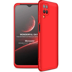 Samsung Galaxy A12 Kılıf Double Dip 360 Protective Kırmızı
