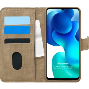 Xiaomi Mi 10 Lite Kılıf Fabric Book Wallet Gold