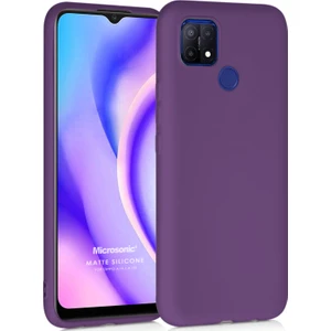Matte Silicone Oppo A15 Kılıf Mor