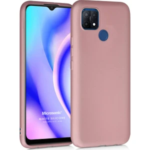 Matte Silicone Oppo A15S Kılıf Rose Gold