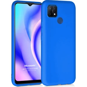 Matte Silicone Oppo A15S Kılıf Mavi