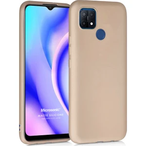 Matte Silicone Oppo A15S Kılıf Gold