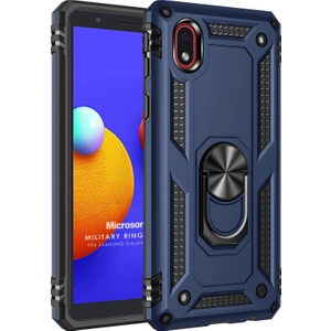 Samsung Galaxy A01 Core Kılıf Military Ring Holder Lacivert