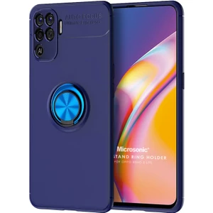 Oppo Reno 5 Lite Kılıf Kickstand Ring Holder Lacivert