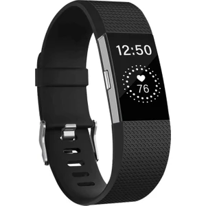 Fitbit Charge 2 Kordon, Silicone Sport Band Siyah