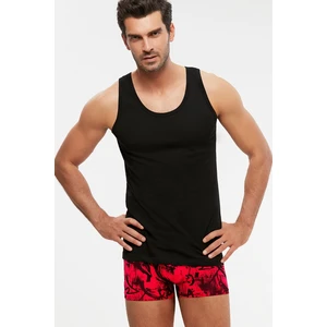 Erkek Penye Henry Atlet 2 Li Siyah %100 Pamuk S-3xl