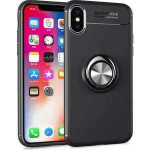 Apple iPhone Xs Max Kılıf Yüzüklü Silikon Range Siyah