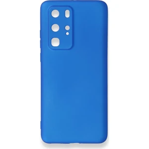 Huawei P40 Pro Kılıf Yumuşak Dokulu Silikon Mavi