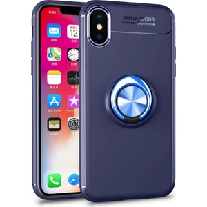 Apple iPhone Xs Max Kılıf Yüzüklü Silikon Range Mavi