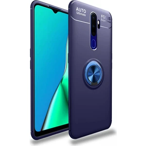 Oppo A9 2020 Kılıf Yüzüklü Silikon Range Mavi