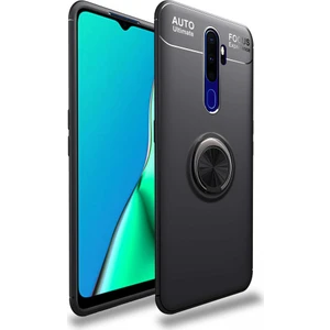 Oppo A9 2020 Kılıf Yüzüklü Silikon Range Siyah