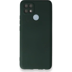 Oppo A15 Kılıf Yumuşak Dokulu Silikon Koyu Yeşil