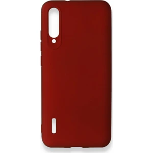 Xiaomi Mi A3 Kılıf Yumuşak Dokulu Silikon + Ekran Koruyucu Cam Bordo