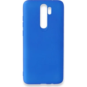 Xiaomi Redmi Note 8 Pro Kılıf Yumuşak Dokulu Silikon + Ekran Koruyucu Cam Mavi