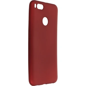 Xiaomi Mi A1 Kılıf Yumuşak Dokulu Silikon + Ekran Koruyucu Cam Bordo