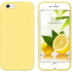 Apple iPhone 6s Kılıf Liquid Lansman Silikon Sarı